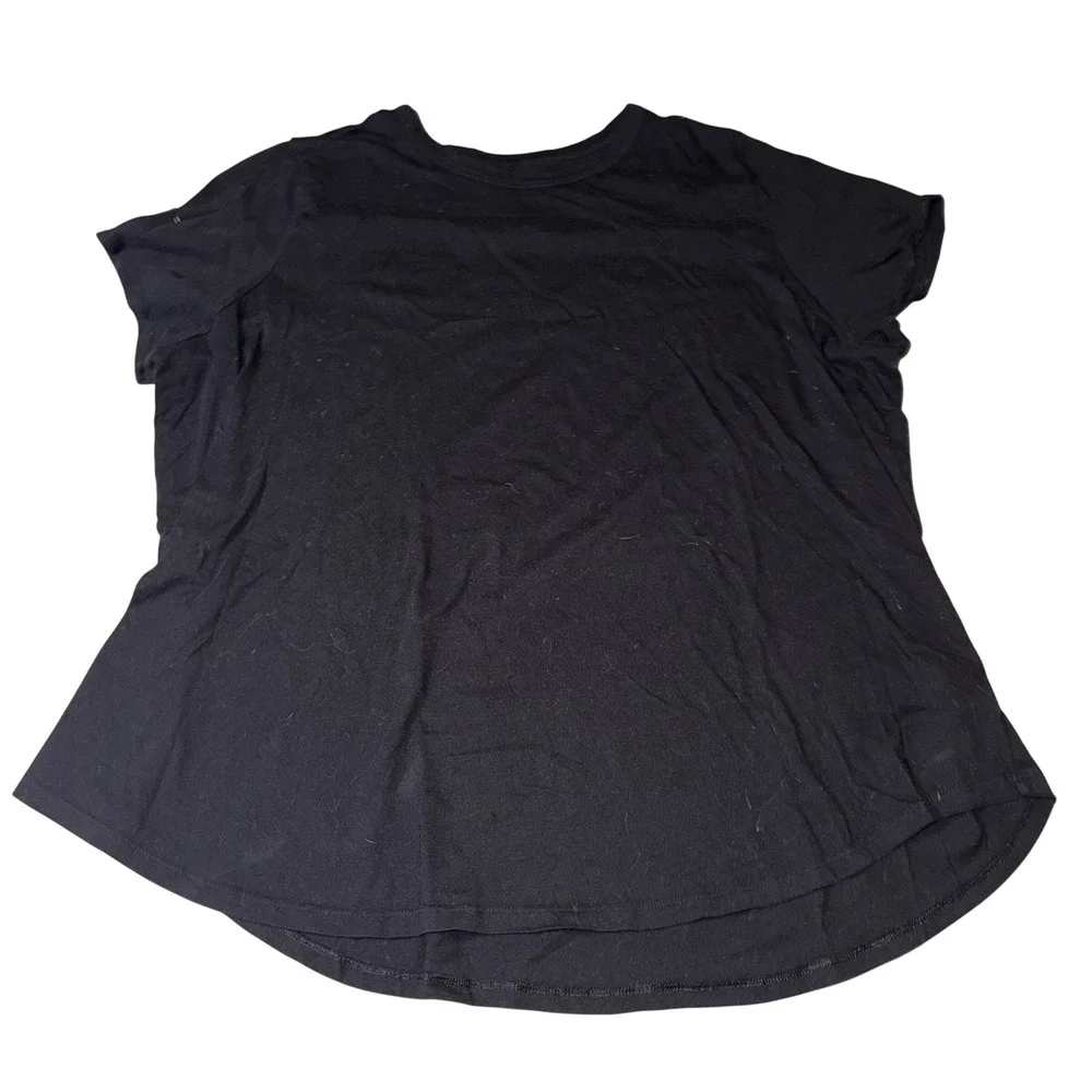 Old Navy EveryWear T-Shirt 3X Plus Black‎ Short Sleeve Crew Neck Curved Hem Tee